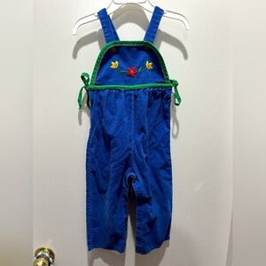 Vintage Ruth Scharf girls overalls in blue corduroy Made by Lord Young People in